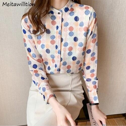 2021 New Polka Dot Women Blouses Ladies Long Sleeve Plus Size Office Shirts Female Casual Streetwear XXL