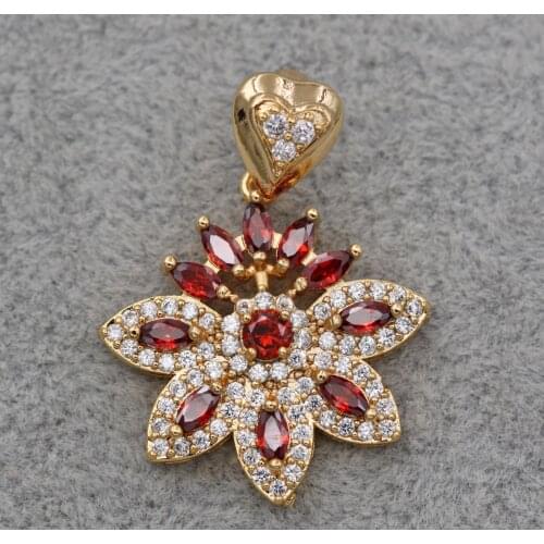 Bohemian Pendant for Women Gold Filled Green Red Zirconia Stone Necklace Pendant Fashion Wedding Jewelry accessories Gift