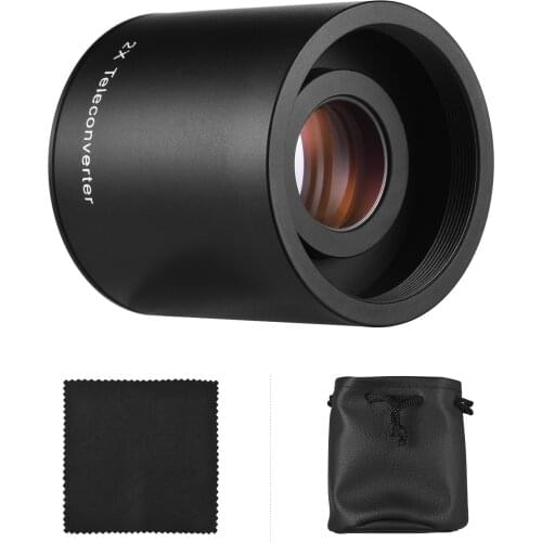 2X Converter Teleconverter Magnification Lens Metal Material for T-Mount 420-800mm 500mm 800mm 900mm 650-1300mm Telephoto Lens