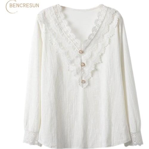 Черно-белые блузки Bencresun China At AliExpress