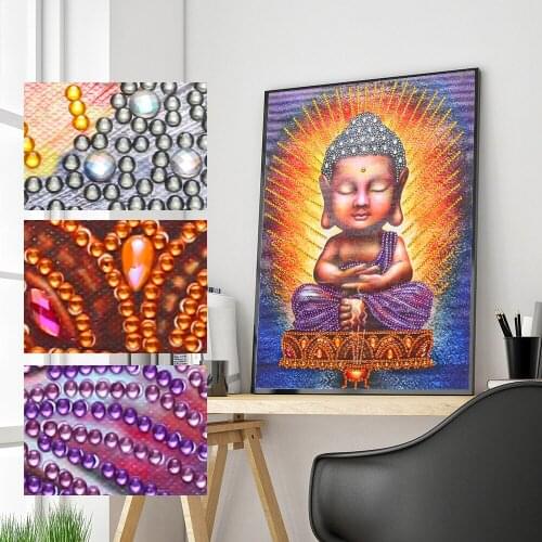 Buddha 5D Special Shaped Diamond Painting Embroidery Needlework Rhinestone Crystal Cross Craft Stitch Kit DIY Home Decoration