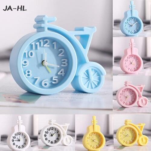 1pc high quality Candy Color Alarm Clock Child Bedside Alarm Clock Cartoon Violin Alarm Clock