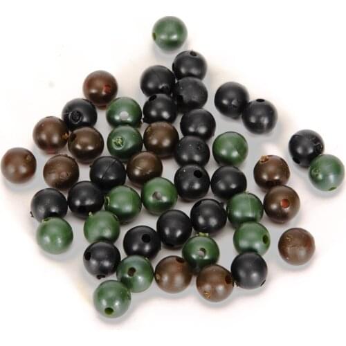 50pcs Round Mixed Color Pe Plastic Cross Stopper Beads Carp Fishing Rig Beads Baits Lures Outdoor Fishing Tackle Accessories