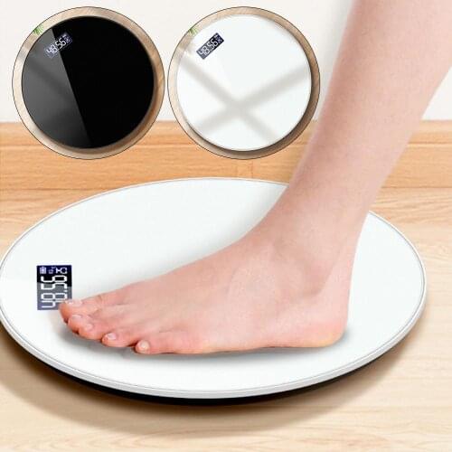Household Round Shape Rechargeable Battery Electronic Weight Body Bathroom Scale Bathroom accessories весы напольные 2020