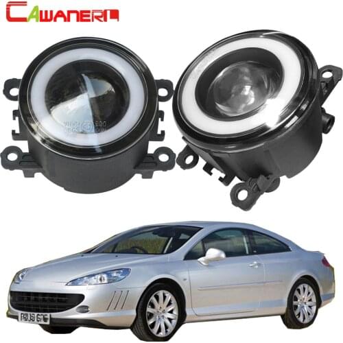 Cawanerl For 2005-2011 Peugeot 407 Coupe 6C_ Car 30W LED Fog Light Halo Ring Angel Eye Daytime Running Light DRL 12V