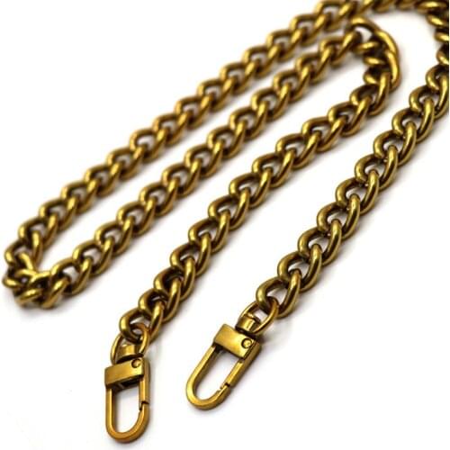 Bag Chains Replacement Metal Chain Wide 9mm Antique Gold Shoulder Crossbody Bag Straps Handles for handbag Bag Parts Accessories