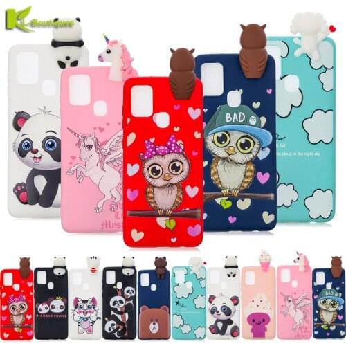 Etui on For Case Samsung Galaxy A21s Case on sFor Coque Samsung Galaxy A21S A 21S a21s Case 3D Panda Cute Soft TPU Phone Cover