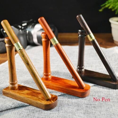 Chinese Element Wooden Pen Holder Single Wooden Foutain pen Signature Pen Holder for Office Accessories School Supplies