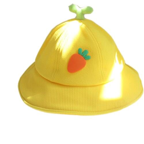 Kids Autumn Fall Sun Hat Cute Strawberry Decoration Corduroy Bucket Hats Girls Basin Panama Cap Children Plant Top Visors Caps