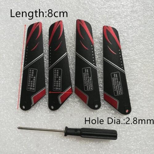 Length 80mm 8cm 2.8mm Small Main Blades Propellers Rotors For Mini R/C Helicopters Airplane Toys Spare Parts