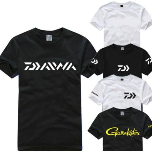 DAIWA Fishing T Shirt 2019 New Cotton Short Sleeve Quick Dry Breathable Angler Outdoor Sun Protective UV Blocking Sport Cloth