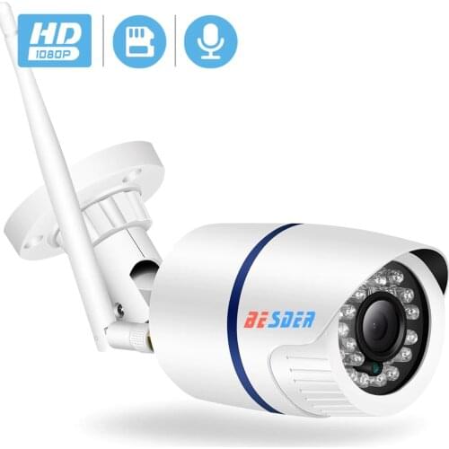 BESDER 1080P IP Camera Wifi ONVIF P2P Audio Motion Detect Security Camera With SD Card Remote Viewing Bullet Outdoor ICSee IPC