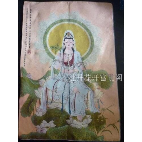 Chinese collection Thangka embroidery Goddess of mercy diagram