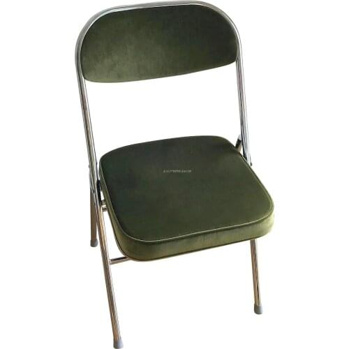 Red Dining Chair Folding Chair Corduroy Chair Nordic Stool Makeup Chair