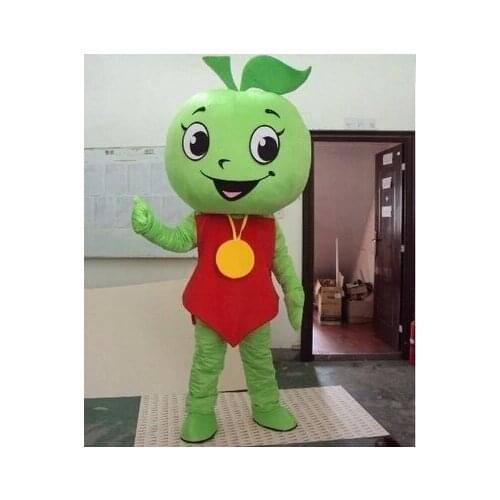 Little Green Apple Mascot Costume Adult Size Free Shipping
