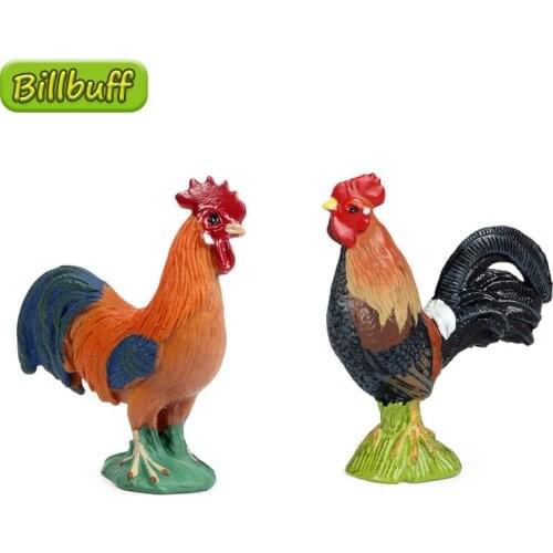 Mini Simulation Poultry Animals ABS Cocks Action Model Figures Collection Miniature Cognition Educational Toys for Children Gift
