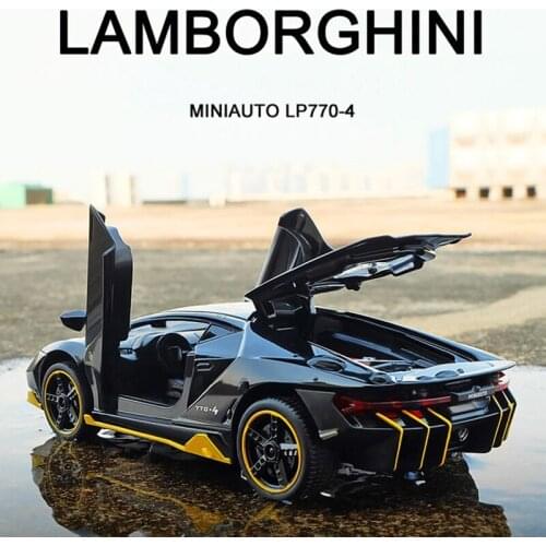 1:32 LP770 Alloy Model Car Strong Pull-back Toy Car For Children Boys Diecasts & Toy Vehicles Kids Gift LP770-4 Sports Car Model