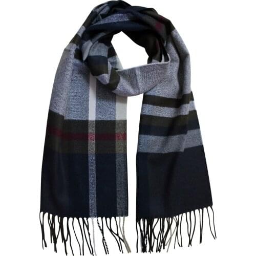 Mens Black Burgundy Men Plaid Scarf Mosaic Pattern Tartan Soft Cashmere Feel