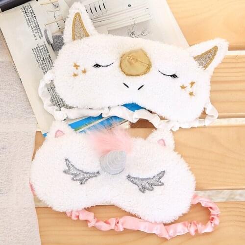 Cartoon Unicorn Soft Plush Sleeping Eye Mask Toys Cute Shade Cover Blindfold Eyeshade For Girls Lovely Gift