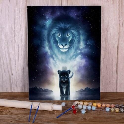 Wolf Tiger Owl Lion Deer DIY Painting By Numbers Package Oil Paints 50*70 Paiting By Numbers Home Decoration For Wholesale