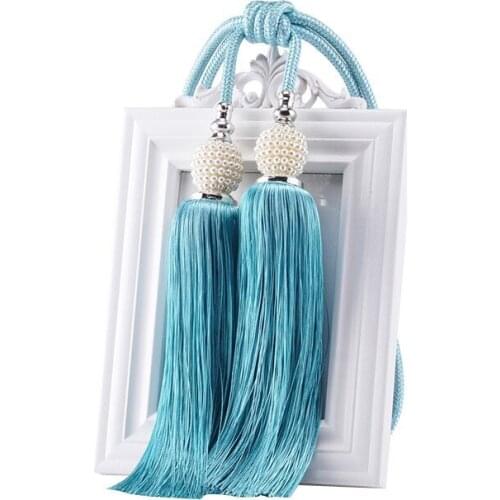2019 New Pearl Double Ball Curtain Strap Buckle Tassel Back Buckle Simple Curtain Hanging Ball For Curtain Hook
