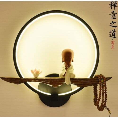 New Chinese round wall lamps study aisle stair corridor living room bedroom branches wall sconces lights decorated fixtures
