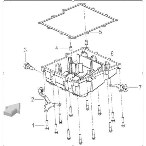 Engine oil pan page of Benelli TNT300 BN302