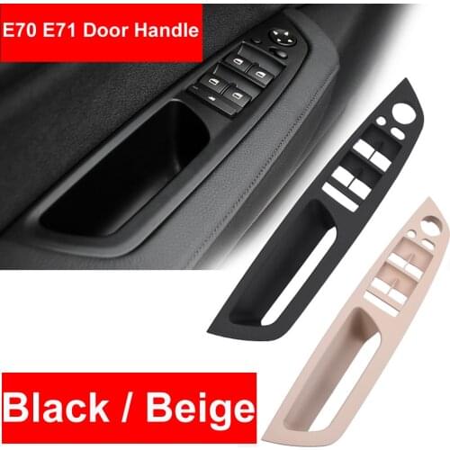 Beige Black Armrest Car Left Front Drivers Seat LHD Interior Door Handle Inner Panel Pull Trim Cover For BMW E70 E71 E72 X5 X6
