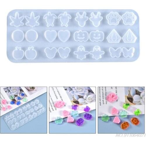 Crystal Epoxy Resin Mold Ear Studs Silicone Mould DIY Crafts Jewelry Earring Pendant Making Tool M10 21 Wholesales