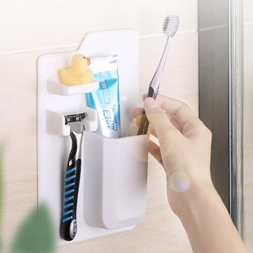 Silicone Toothbrush Holder Wall-mounted Toothbrush Shaver Storage Rack Suction Cup Household Organizer Bathroom Accessories