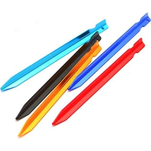 Tent Stakes Aluminum Alloy Outdoor Ultra-light Tent Accessories Three-sided V-shaped Ground Nail 23cm(without Rope)