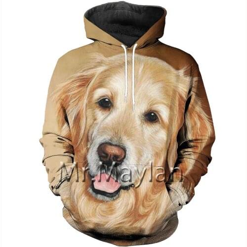 Golden Retriever 3D Full Printed Hoodies Men/Women Harajuku Fashion Hooded Sweatshirt Autumn Casual Hoodie Sudadera Hombre V-129