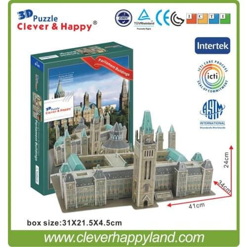 Clever&happy 3d puzzle model Canada Parliament Building child educational toys adult puzzle model games for children