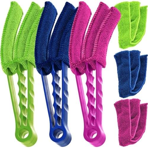 Dust remover, air conditioning louver, 3-piece brush dust remover cleaning cloth tool with 3 additional microfiber sleeves
