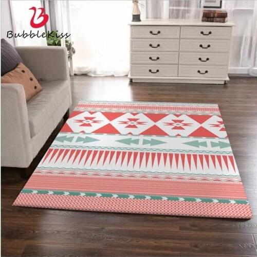 Bubble Kiss European Style Pink Striped Pattern Carpet Home Decor Area Rugs for Living Room Large Size Bedroom Floor Mats