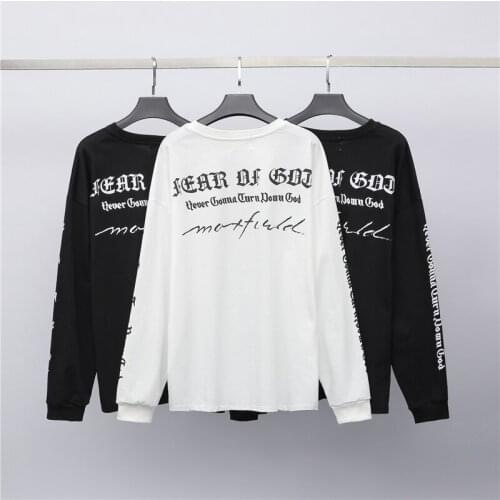 High Street Mens Long Sleeve Tshirts One Size Loose Fit Printed Letter T-shirt For Men And Women Hip Hop Clothing