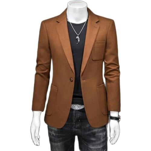 High Quality Mens Blazer Male New Leisure suit Coats Mens Sim Solid Color Suit Jacket Fashion Business Large Size S-5XL Suit