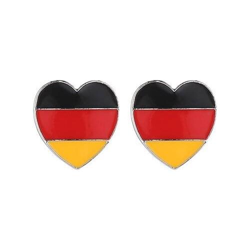 3 Colors Black Yellow Red Colorful Love Heart Shape Stud Earrings For Women