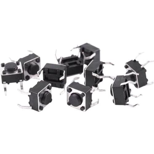 10 Pcs 6x6x4.5mm 4 Pins DIP PCB Momentary Tactile Tact Push Button Switch