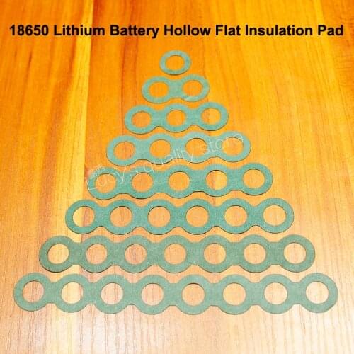 100pcs/lot 18650 lithium battery high temperature insulation gasket adhesive blue bar paper through hole hollow positive gasket