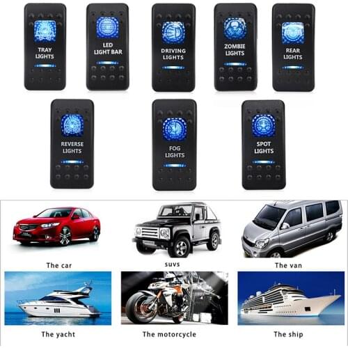 12/24V LED Car Switch Light Truck Light Toggle Switch 5pin Waterproof Spot Driving LED Light Bar Tray Reverse Rear Light Switch