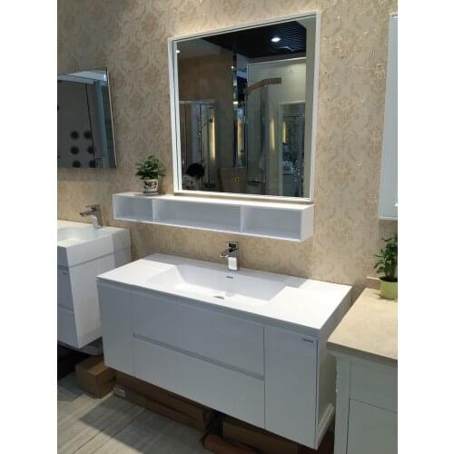 1200mm Wall Mounted Solid Surface Washbasin Soild Wood Wall Mounted Vanity 2 drawers 2 Doors Cabinet Shelf 2010