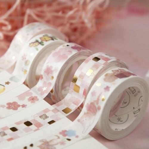 15mm X 5m Masking Gold Foil Foiled Diy Craft Glitter Crane Paper Sticky Adhesive Washi Tape Stationery School Supplies
