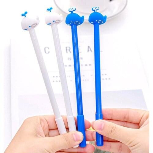 2pcs cartoon whale shape neutral pen student stationery test pen creative neutral pen ball point pen wholesale