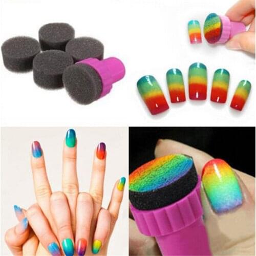 3set Nail Art Sponge DIY Tool Template Transfer Stamper Polish Stamping Manicure Gradient Change Color Makeup Replacement
