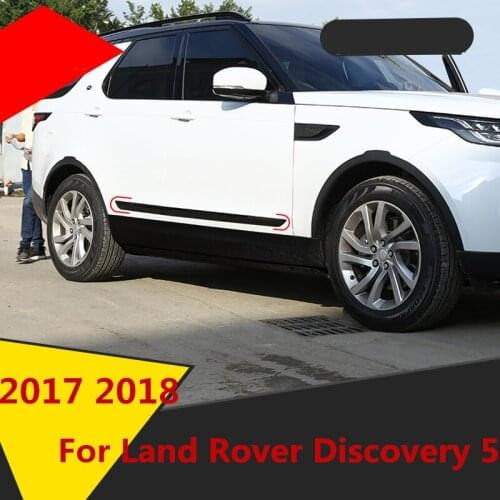 Accessories chrome abs door side line garnish body molding cover protector trim piano black For Land Rover Discovery 5 2017 2018