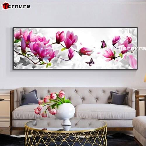 Abstract Pink Flowers DIY Diamond Painting plant Cross Stitch Embroidery Full Square Drill Cross Stitch Rhinestone Mosaic large