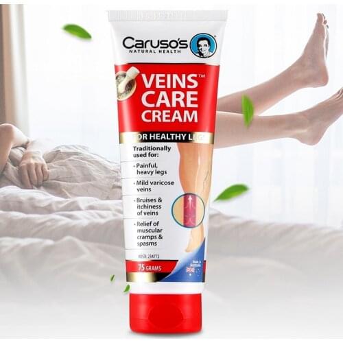 Australia Carusos Health Veins Clear Care Cream75g for Varicose Spider Veins Great looking Healthy Legs Vein Strength Elasticity