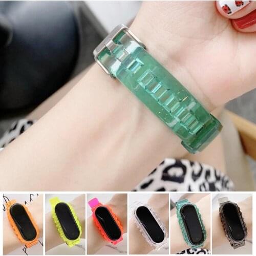 Watch Band Transparent Color Bracelet Strap for Xiaomi Mi Band 5 Colorful TPU Wrist Strap Transparent Watchband for Mi Band 5