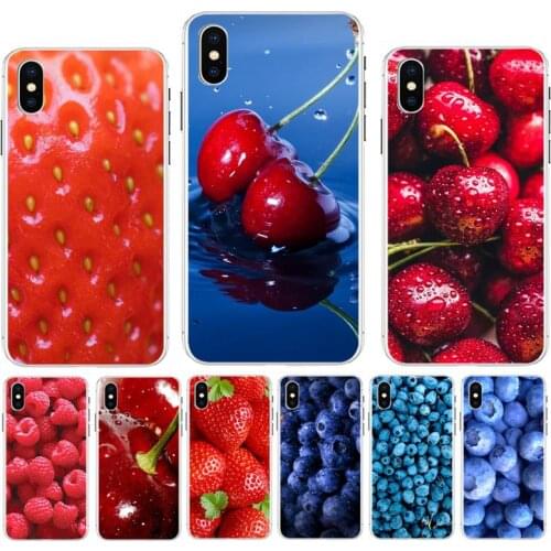 FHNBLJ Green fruit cherry Blueberry Strawberry transparent Phone Case for iPhone 11 pro XS MAX 8 7 6 6S Plus X 5 5S SE XR SE2020